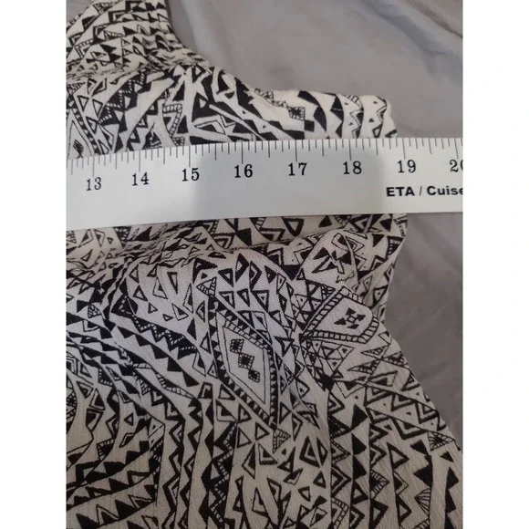 QED London abstract black white.strappy flowy dress festival boho Women SZ M - Picture 8 of 12